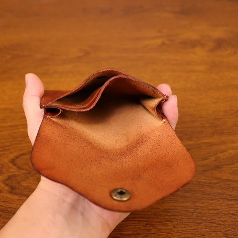 Distressed Leather Business Card Holder, Credit Cards Wallet for Men Slim Compact Vintage Card Holder Minimalist Card Organizer