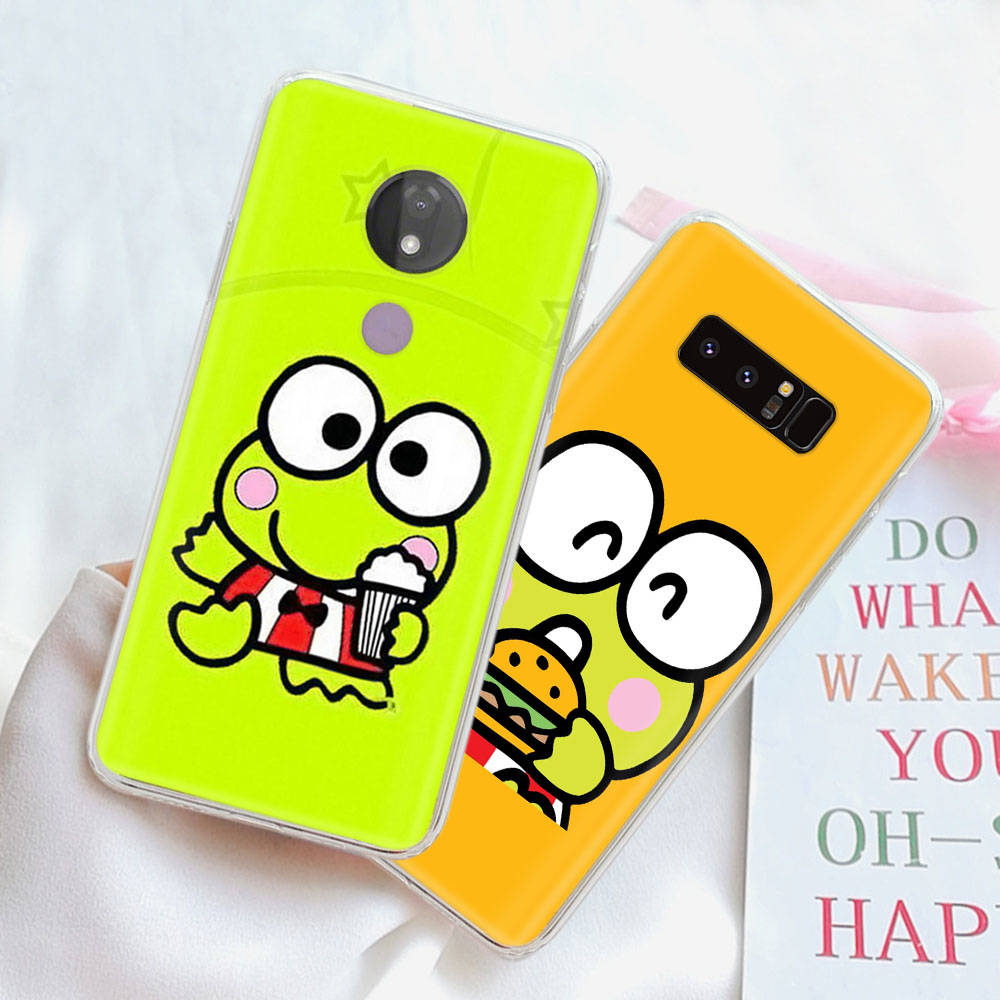 Прозрачный чехол JZ9 Keroppi для Samsung A04 A14 A23 M33 M53 Realme 10 9 C35 C55 VIVO Y02 X80 Infinix Hot 30 Note 11 Tecno Spark 8P Pro