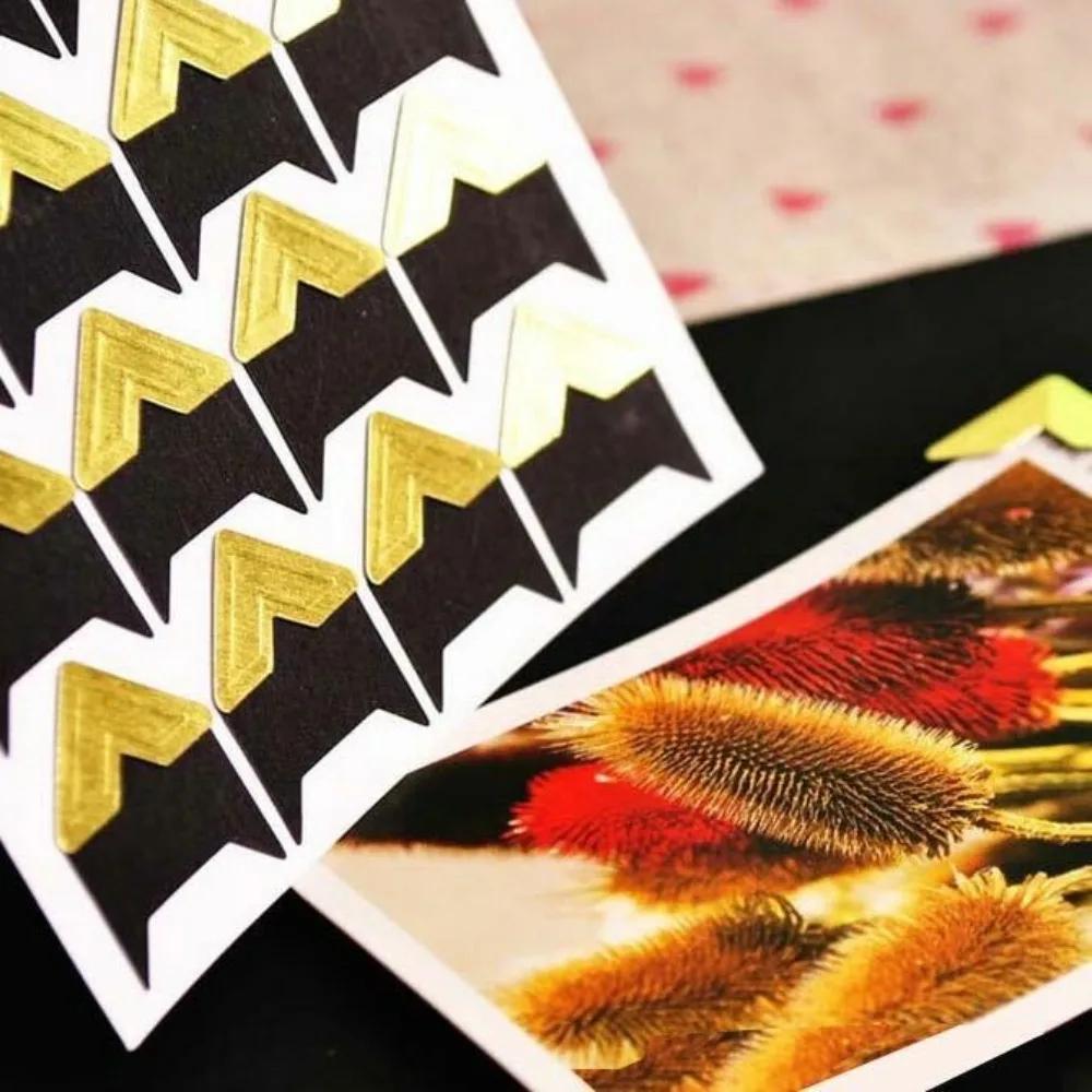 120/24Pc Photo Corners Stickers Diy Vintage Corner Kraft Paper Stickers For Photo Album Frame Decoration Scrapbooking Picture