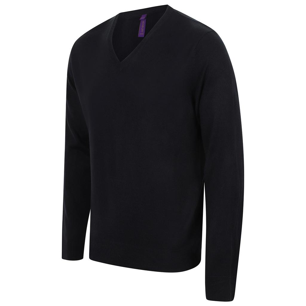 Henbury Mens Cotton Acrylic V Neck Sweatshirt
