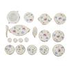 1:12 Miniature House Ceramic Floral Pattern Tea Set Simulation Kitchenware Model Toy