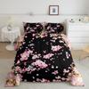 Cherry Blossoms Bedding Set Romantic Theme Pink Comforter Cover Set Duvet Cover Women Girls Couple Teen Soft Comforter,Full Size