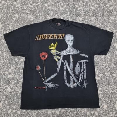Винтажная футболка Nirvana XL Incesticide Sliver Bleach Nevermind Принт Курта Кобейна