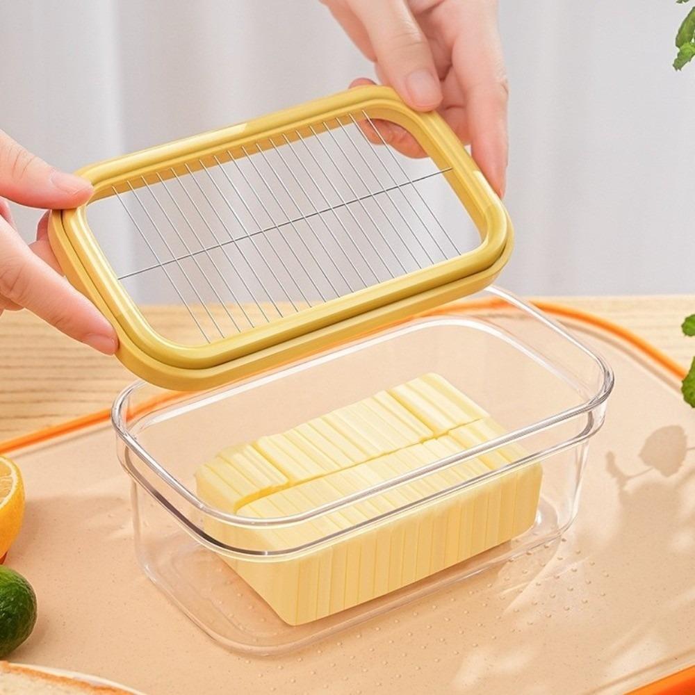 Hand Press Butter Keeper Plastic Butter Box Durable Butter Slice Container  Household