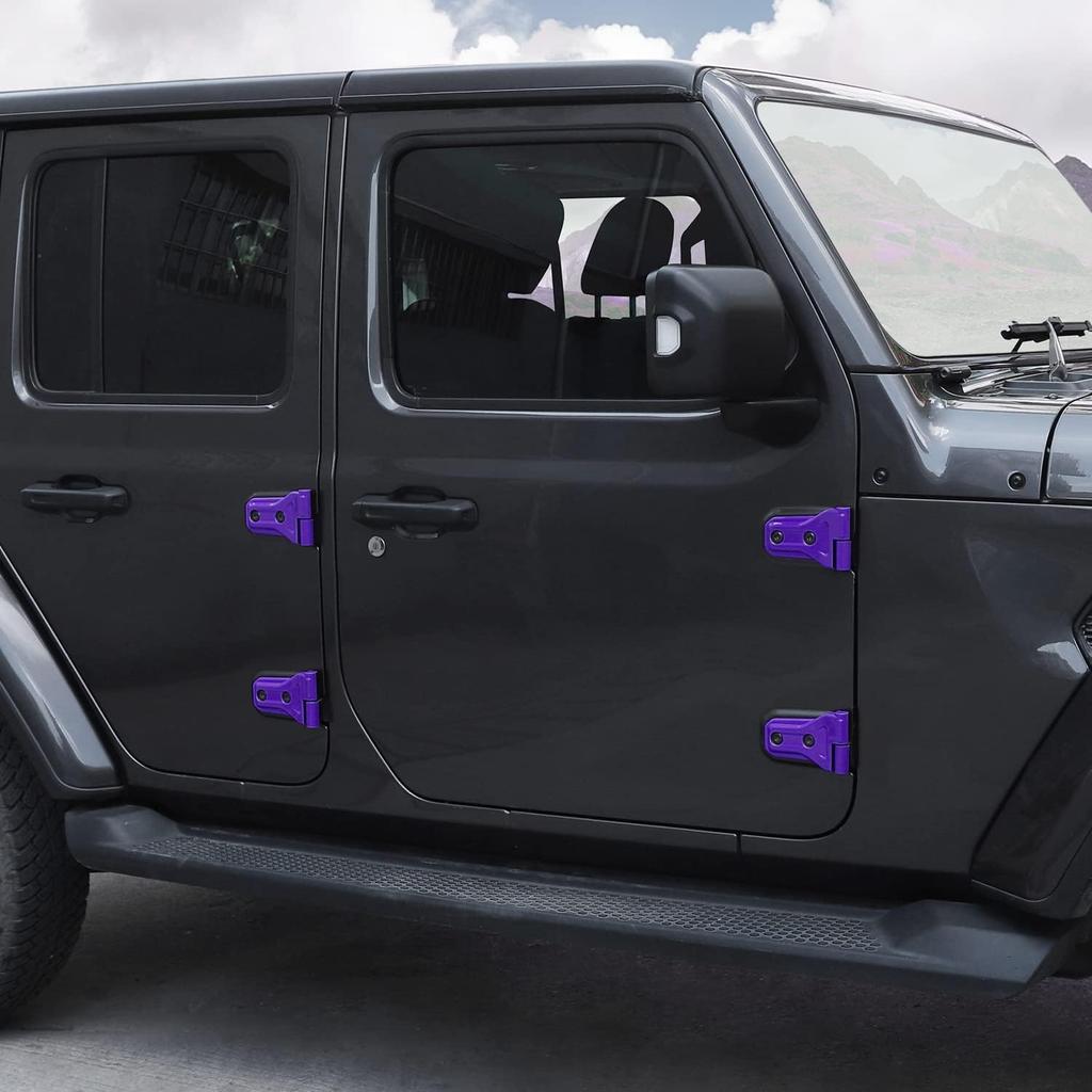 8 шт. Накладки на дверные петли Аксессуары для 2018-2024 2025+ Jeep Wrangler JL JLU Для -2024 2025+ Jeep Gladiator JT (фиолетовый)