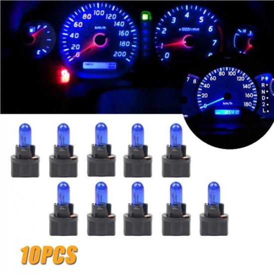 10 шт. Синие T5 SMD Автомобильные светодиодные лампы для приборной панели, приборной панели, внутреннего освещения, аксессуары