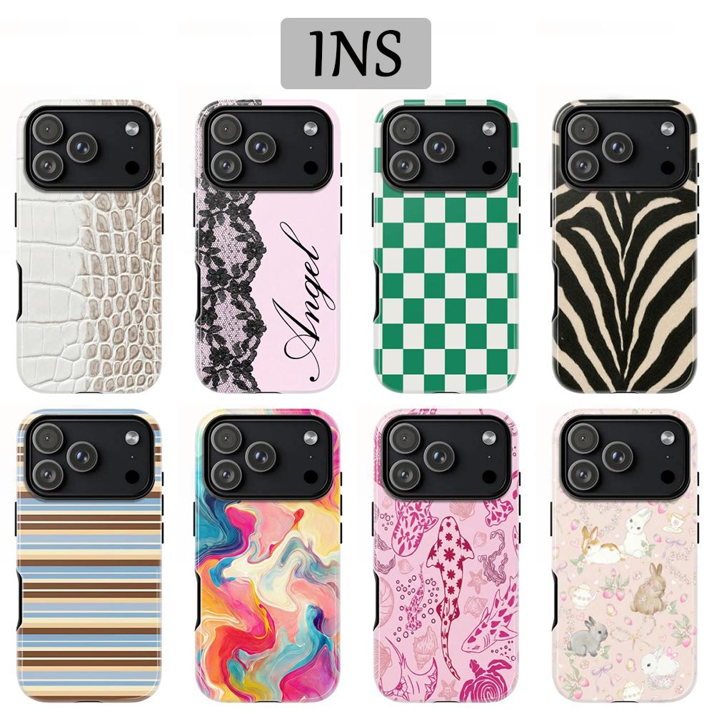 Clmj Чехол-клетка для телефона IPhone 17 17e 16e 16 15 14 13 12 11 X XS XR 7 8 Air Pro Max Plus Двухслойная задняя крышка