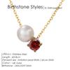 eManco Fashion Imitation Pearls Zircon Pendant Quality Necklace Chic Stainless Steel Fashion Exquisite Jewelry New