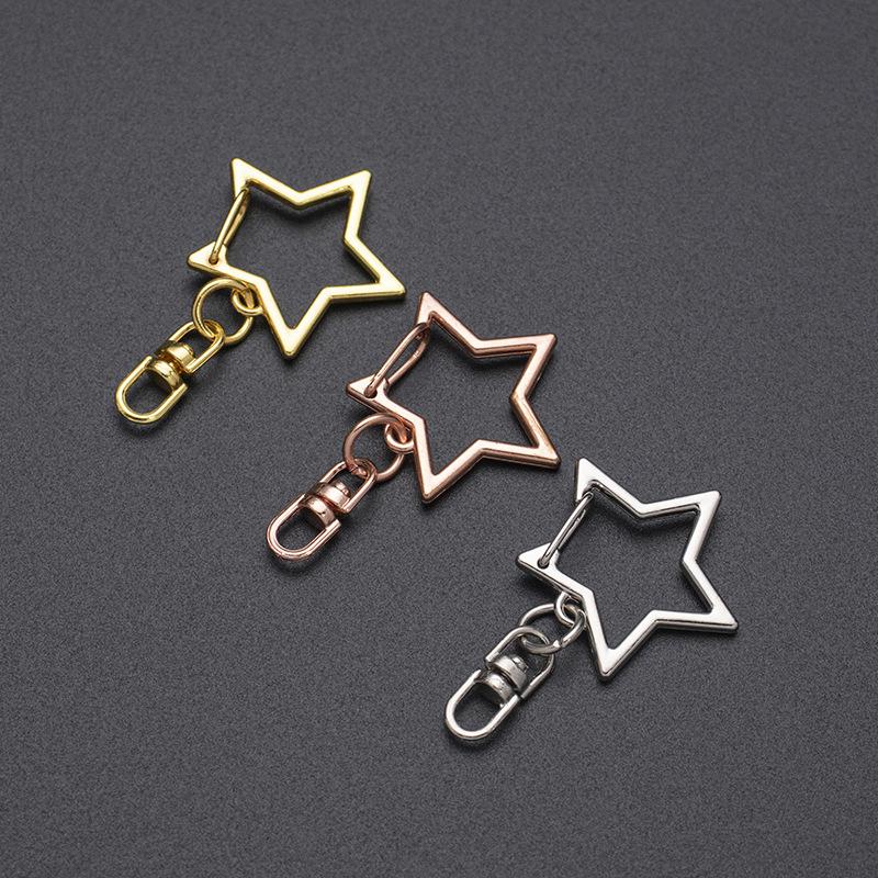 20 шт. Карабин-клип для ключей в форме звезды с пружинным зажимом и цепочкой, подвесная пряжка, открытое соединительное кольцо и металлический поворотный карабин для изготовления ювелирных изделий своими руками