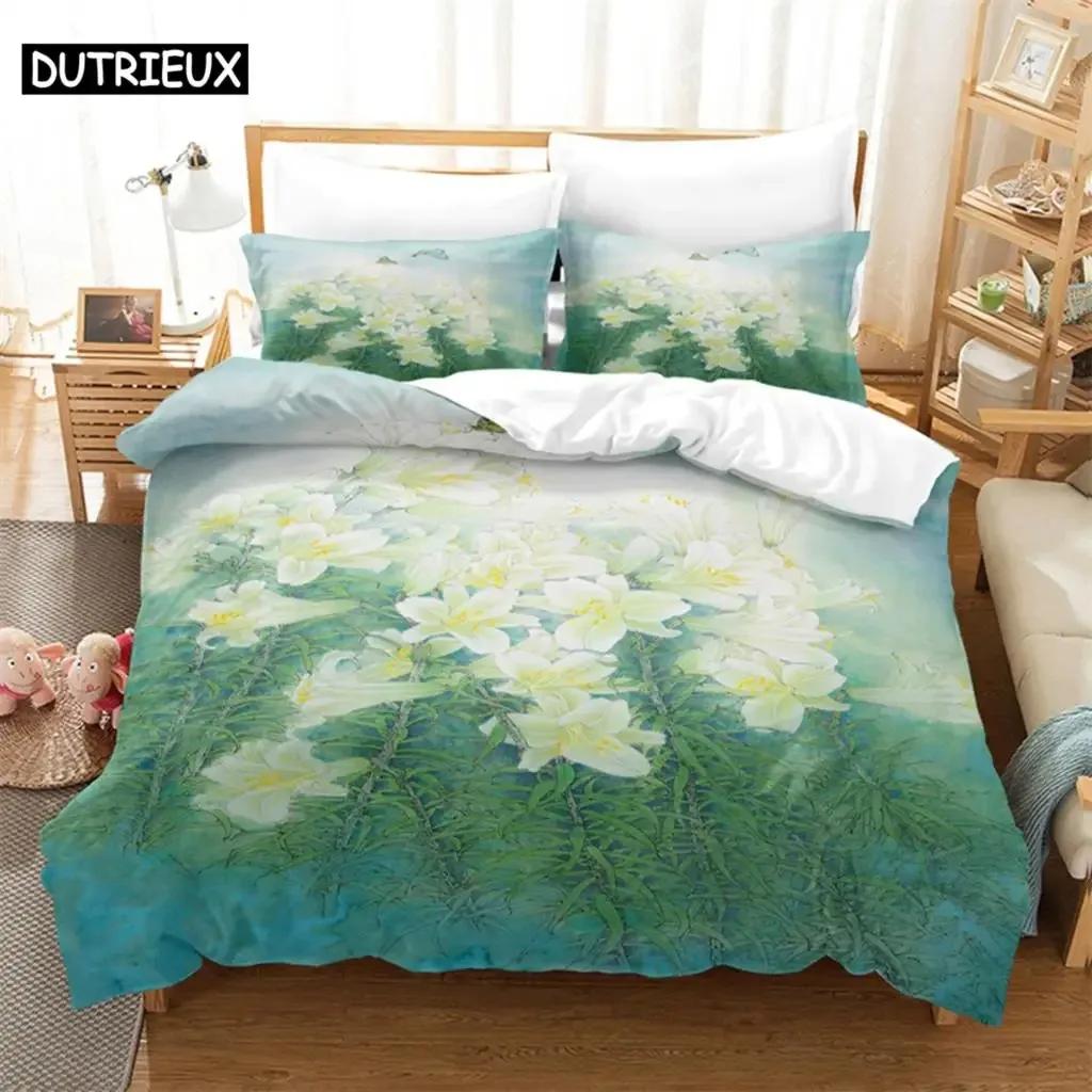 Pink Roses Comfortable Duvet Quilt Cover Pillowcase Bedding Set Children Bedroom Decoration Home Textile