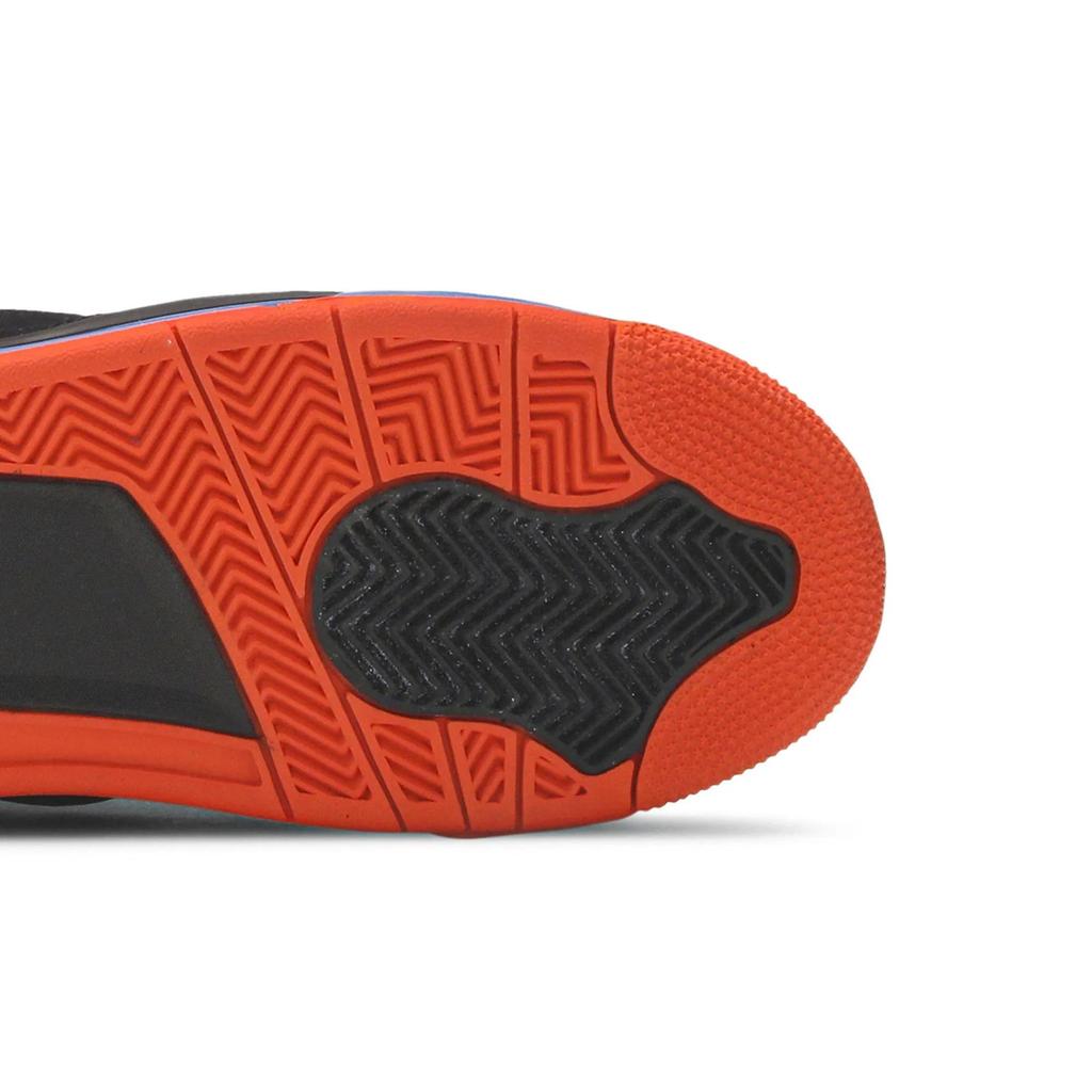 Air Jordan 4 Retro Grade School 'Cavs' (Unisex) Black / Safety Orange / Game Royal Kids' Basketball Shoes 408452 027