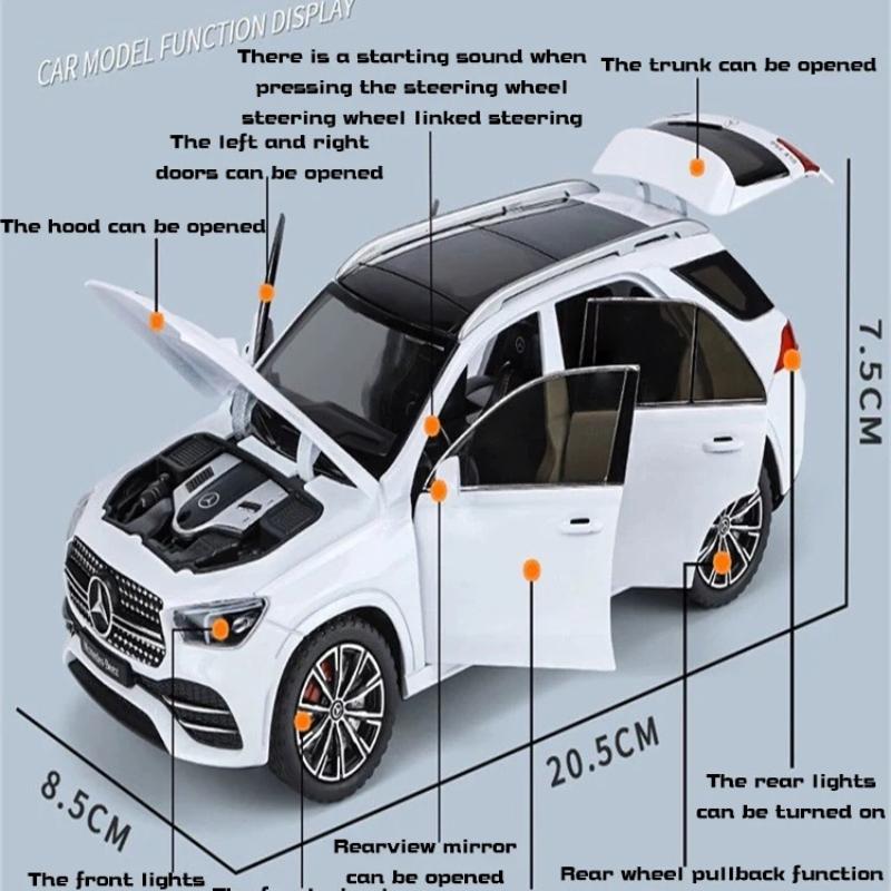 1/24 Benz GLE350 Внедорожник SUV Домашняя Коллекция Украшения Звук и Свет Игрушка Миниатюры Сплав Литье под Давлением Металлическая Модель Автомобиля Игрушки для Детей Игрушка-Симулятор
