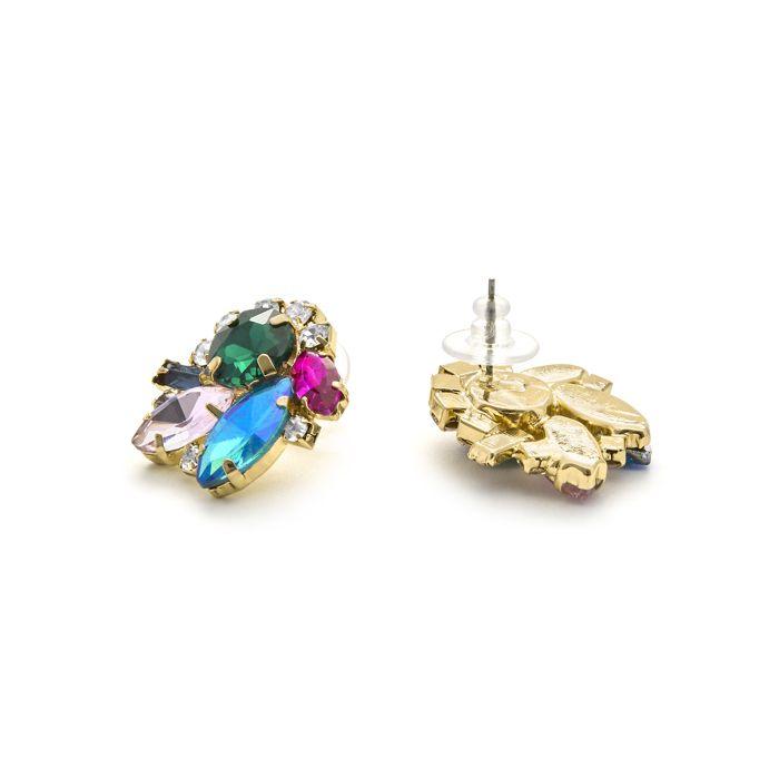 Boucles d'oreilles - LUXENTER - Nyuva - Cristal bleu - Or jaune 18k - Longueur 25,7 mm