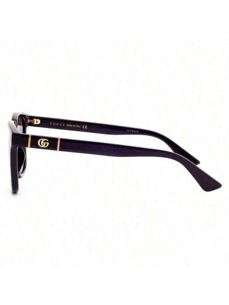 Gucci GG0637SK-001 Квадратные Солнцезащитные Очки для Мужчин Женщин Черные Золотые Логотип GG