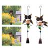 Iron Art Owl Wind Chime Wall Hanging Decors Outdoor Garden Yard Light Up Owl Windbell Mothers Day Housewarming Gift