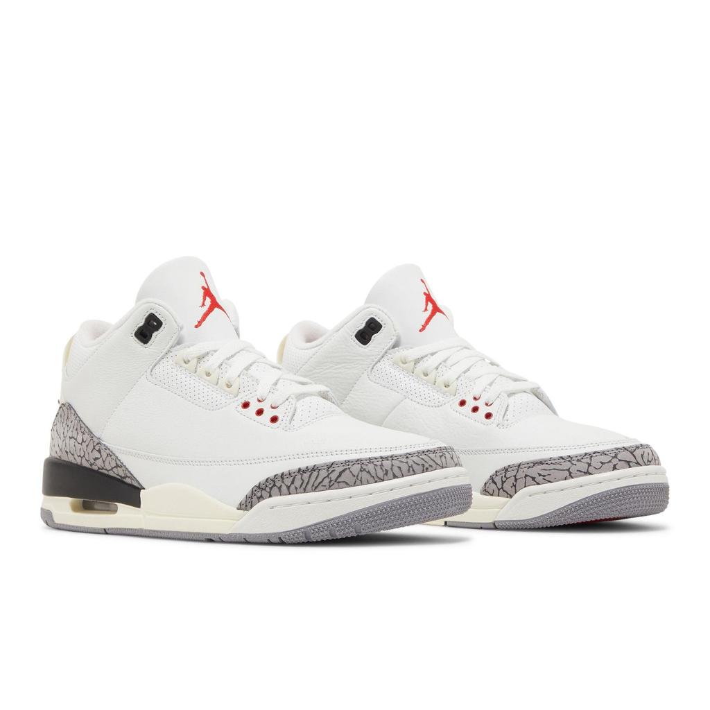 Air Jordan 3 Retro 'White Cement Reimagined' (Unisex) Summit White / Fire Red / Black / Cement Grey Vintage Basketball Shoes DN3707 100