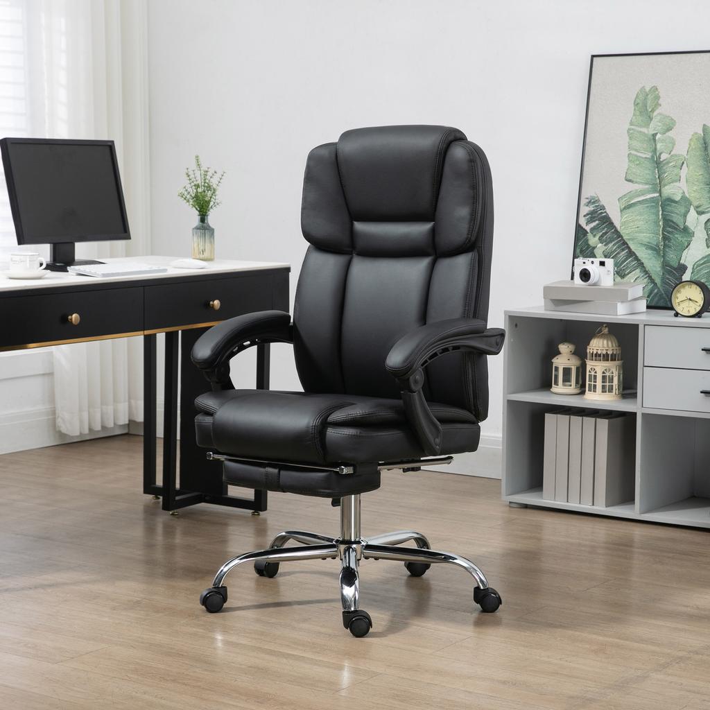 Six Point Vibrating Massage Office Chair - Black