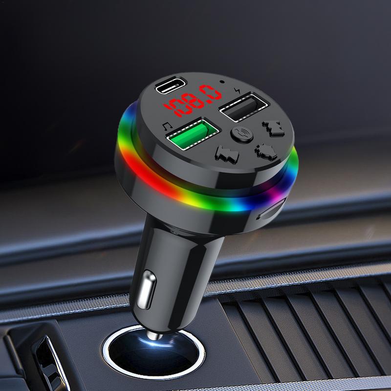 Car Charger Adapter USB Port Stable Car Charger With LED Light Display Multifunctional Wireless Intelligent Temperature Control