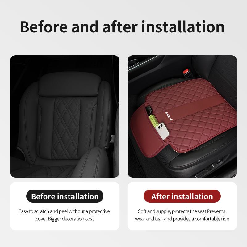Leather Car Seat Cover Cushion Anti Slip Protectors Cover Pad For KIA K5 K2 Optima Soul Spectra Niro Cadenza Sephia Carens QU2