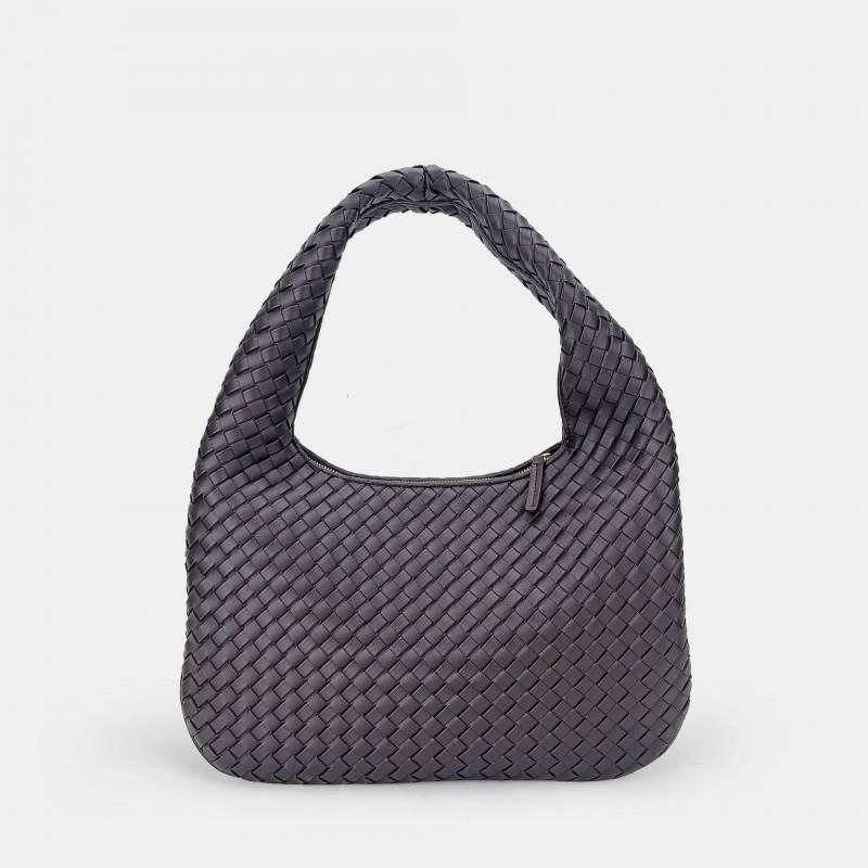 Vintage Woven Leather Crossbody Bag Women Soft Genuine Cowhide Shoulder In Classic Tote Style