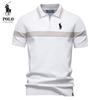 Polo Ralph Lauren Spring/Summer Pony Embroidered New Polo Shirt Fashion Striped Men's Business Short Sleeved Top