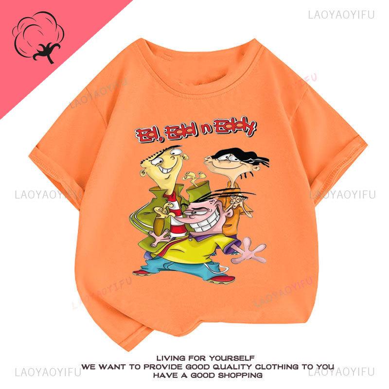 Ed Edd Eddy Boy Рубашка Эстетичные Мультяшные Персонажи Одежда для Фанатов Кавайи Комикс Повседневная Забавная Футболка с Принтом для Девочки Хлопок Унисекс Топ
