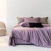 Light luxury high-count long-staple cotton four-piece set, simple wind solid color pure cotton satin quilt cover, sleeping naked, high-end Class