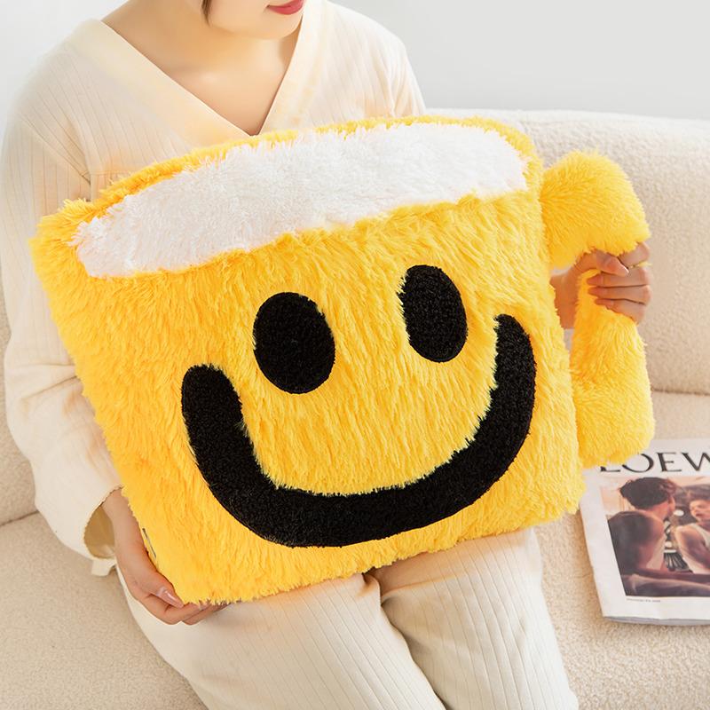 Плюшевая подушка в виде кофейной чашки Smile, мягкая игрушка, забавная кукла в форме молочного чая, диванная подушка, креативный декор комнаты, подарок на день рождения