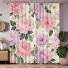 Watercolor Flower Curtains 2pcs – Orange Yellow Blooms on White, Autumn Botanical Decor for Living Room and Bedroom