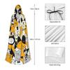 Cute Kitten Cat Pattern Long Hooded Cloak Witch Medieval Costume Cosplay Cape HalloweenVampire Adult Unisex