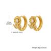 Fashion Cubic Zirconia Hoop Earrings for Women, Gold Plated Flower Butterfly Bowknot Metal Earrings, Elegant Party Daily Jewelry