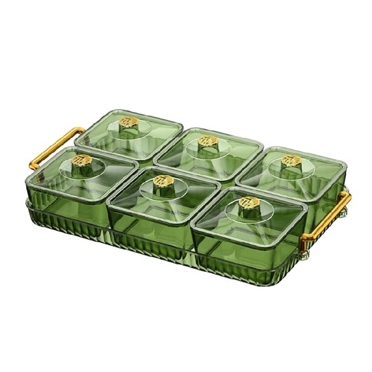 Nonslip Divided Snacks Fruit Tray With Lid Snacks Fruit Tray Removable Snacks Platter Candy Storage Box Easy to Use