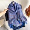 Bohemian Autumn Ethnic Paisley Cashmere Shawls for Women Jacquard Pashmina Warm Scarves Print Lady Foulard Travel Stoles Scarf