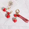 Simulation Fruit Key Holder Backpack Pendant Jewelry Gift Strawberry Keychain Keyrings Bell KeyRing