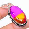 Natural Bi-Color Tourmaline Handmade 925 Sterling Silver Pendant 2.17" u0E62