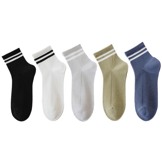 1 пара носков унисекс средней длины, без запаха, в полоску, однотонные, высокая эластичность, противоскользящие, дышащие, мягкие, впитывающие пот, противоусадочные, спортивные хлопковые носки