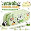 2-Tier Pencil Bag PU Pencil Box Cartoon Panda Pencil Case  Student Stationery