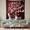 Tapestry Manchester United Legends Red Retro Rooney Cantona Ronaldo Collage Wall Art for Red Devils Fan Cave Decor