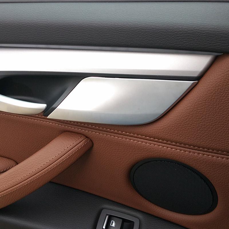 Для BMW X5 F15 X6 F16 14-18 ABS серебро/углеродное волокно текстура автомобиля безопасность дверной замок ручка чаша крышка отделка наклейки автомобиля
