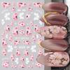 Xiaomi 2pcs Pink Blooming Flower Nail Sticker White Floral Petal Nail Slider Decals Wedding Spring Summer Nail Art Decorations Manicure
