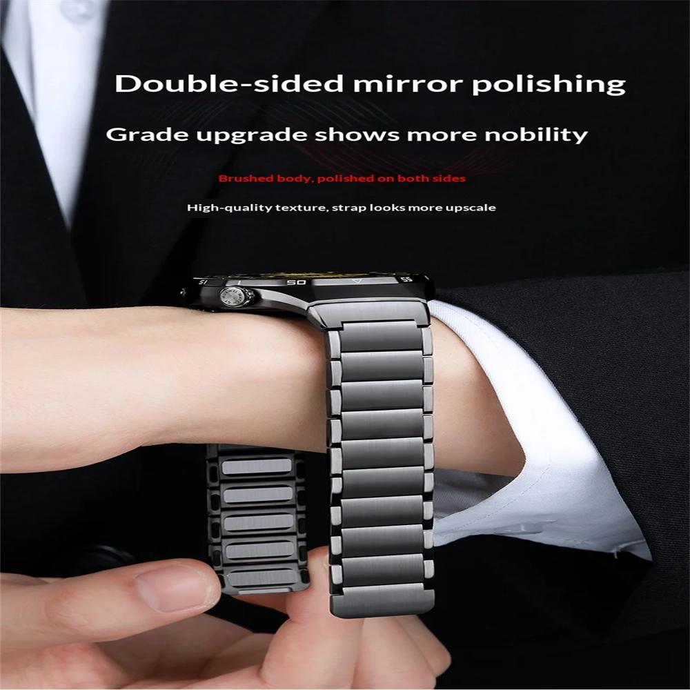 AP is suitable for the metal stainless steel dedicated pressing quick-release interface chain-type magnetic suction watch strap of Huawei GT6Pro