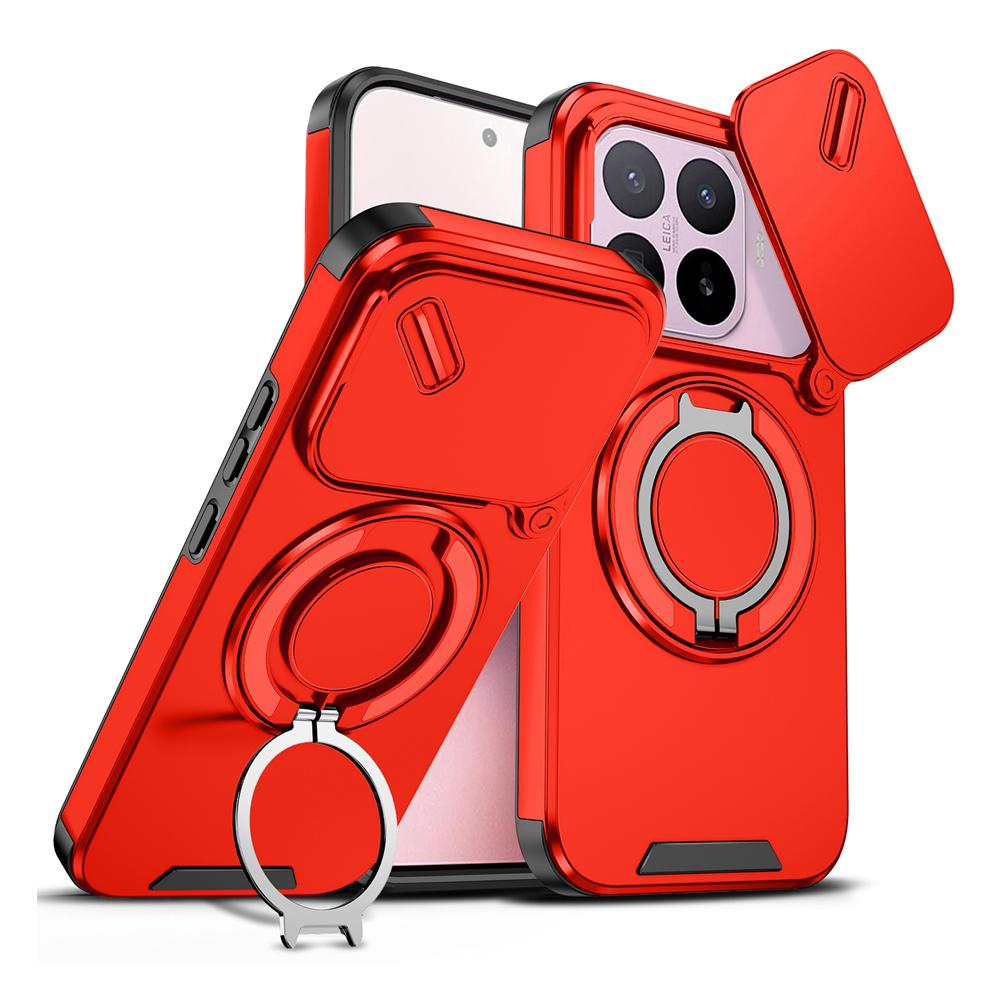 KEYSION Чехол для телефона со вращающимся на 360° кольцом-подставкой для Xiaomi 17T 17T Pro 5G, с защитой выдвижной камеры, магнитная, ударопрочная задняя крышка