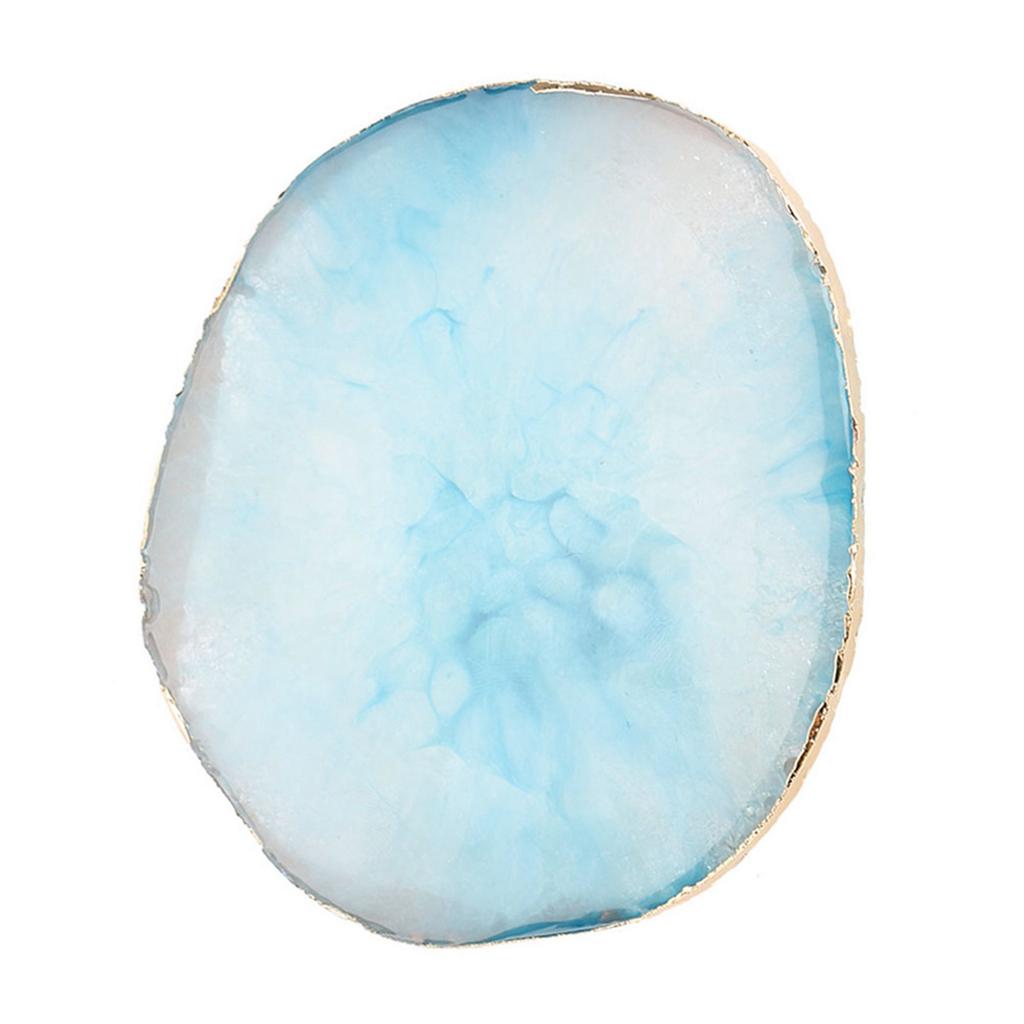 Resin Nail Art Palette Paint Drawing Color Dish Golden Edge Manicure Nail DIY Tool