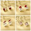 Festive Christmas Cartoon Alloy Earrings Charming Santa And Reindeer Design