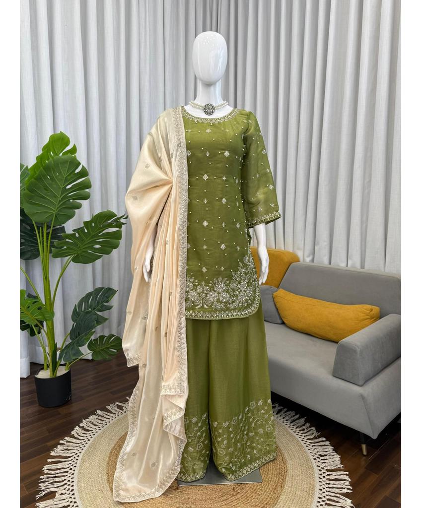 Дизайнерский набор Palzoo Элегантная этническая одежда Женский костюм Сальвар Камиз Болливудский пакистанский костюм