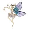Fashion Crystal Wings Brooch Pins For Women Rhinestone Flower Fairy Lapel Pin Corsage Luxulry Brooches Jewelry Gifts
