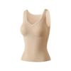 «Женский бесшовный теплопоглощающий жилет телесного цвета — мягкий, утягивающий и сохраняющий тепло надолго»