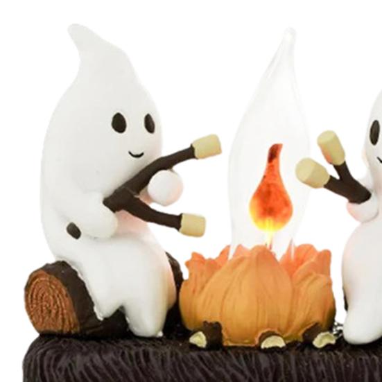 Призрачный костер мерцающий ночник Хэллоуин 3D мультфильм призрак светодиодный фонарь поддельный костер украшение для дома и офиса дети друзья семья фестиваль подарок