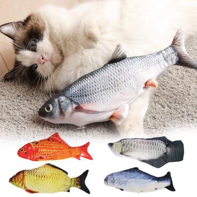 Игрушка для кошек Flopping Fish с кошачьей мятой Интерактивная автоматическая игрушка Floppy Carp Kitten Kicker, электрическая реалистичная плюшевая качающаяся рыба для домашних кошек и собак