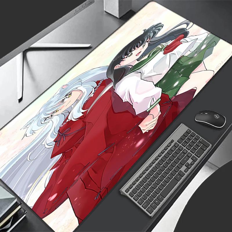 Inuyasha & Kagome Theme Premium Non-slip Mouse Pad with Stitched Edges,Durable Rubber Material,for Desktop & Gaming Great Gifts